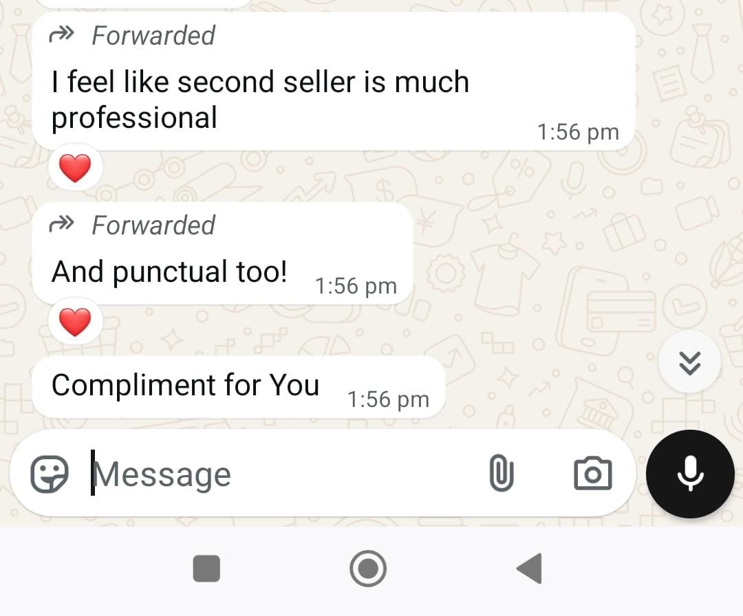 WhatsApp client testimonial